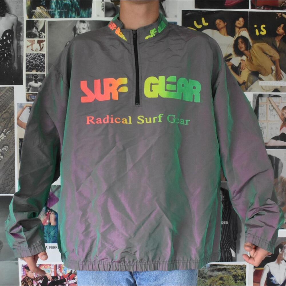 Vintage iridescent Surf Gear windbreaker.